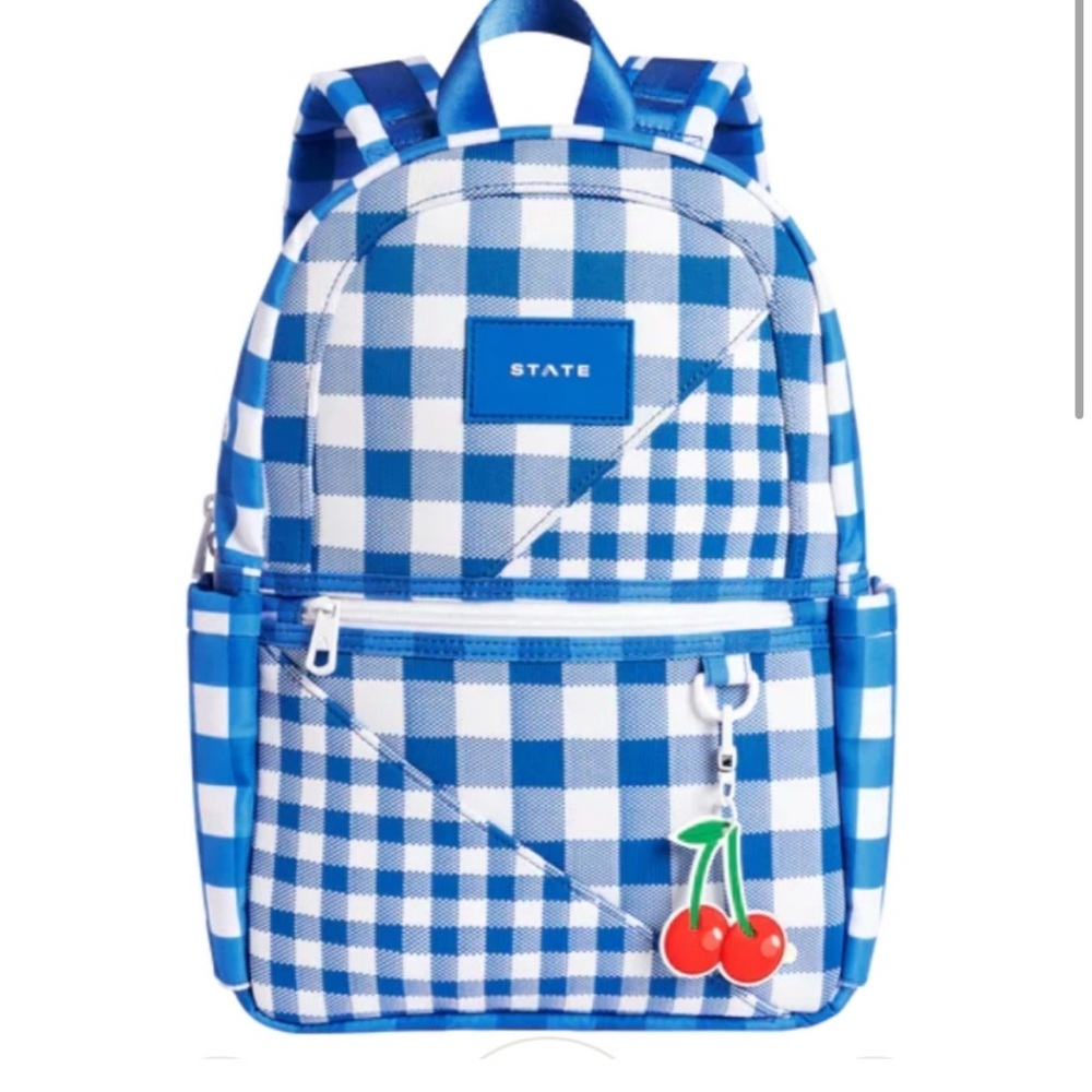 STATE Kids Blue and White Checkered Backpack